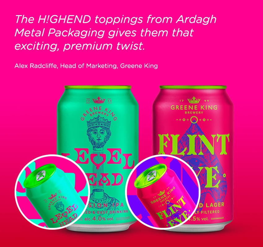 Slideshow image for Greene Kings' H!GHEND cans